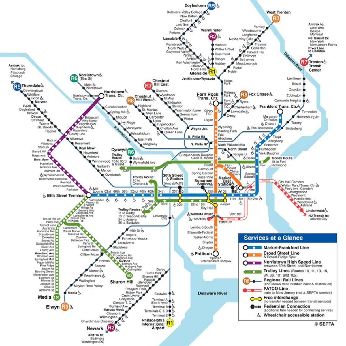 peta dari Philadelphia bawah tanah