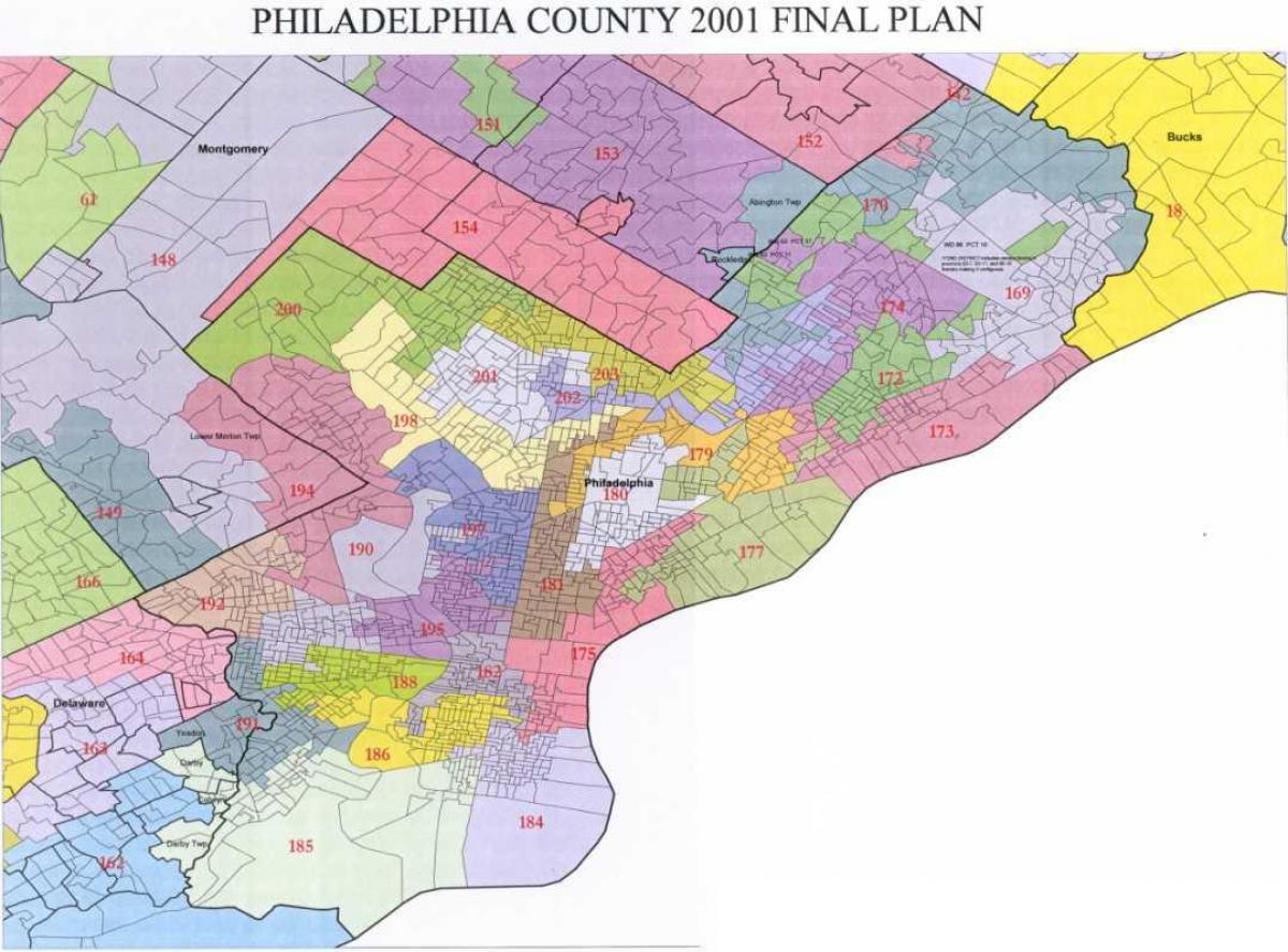 Philadelphia dewan distrik peta