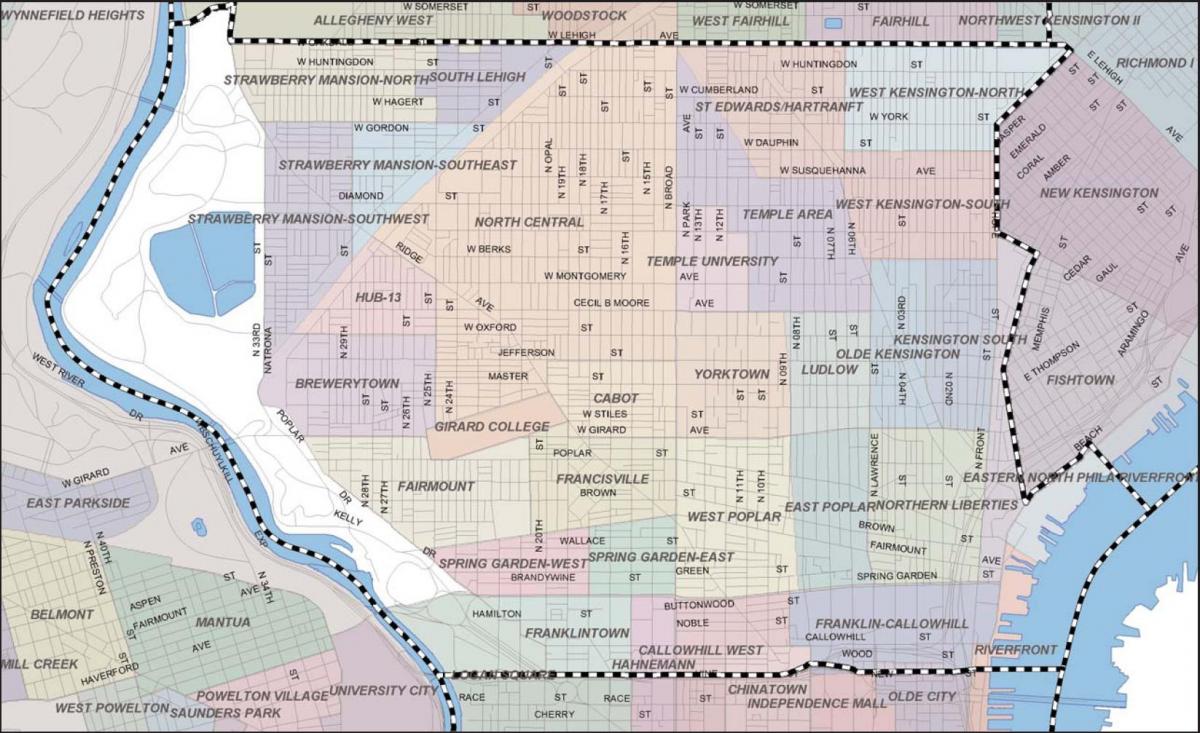 peta dari Philadelphia badlands