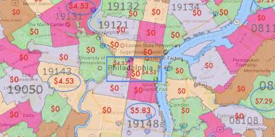 Philadelphia dan sekitarnya peta