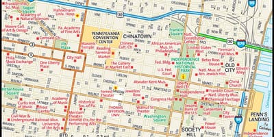 Peta dari pusat kota Philadelphia