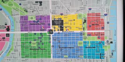 Peta dari pusat kota Philadelphia